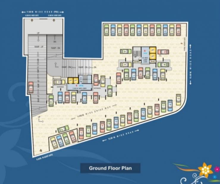 marvels-group shanti-heights Wing A & B Cluster Plan for Ground Floor