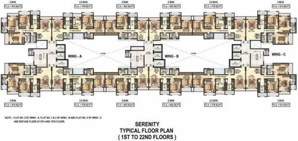  reflections-ii-serenity Wing  A, B, C Cluster Plan For Typical Floor