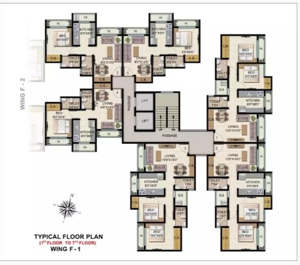  residency park Building Wing G1 Cluster Plan