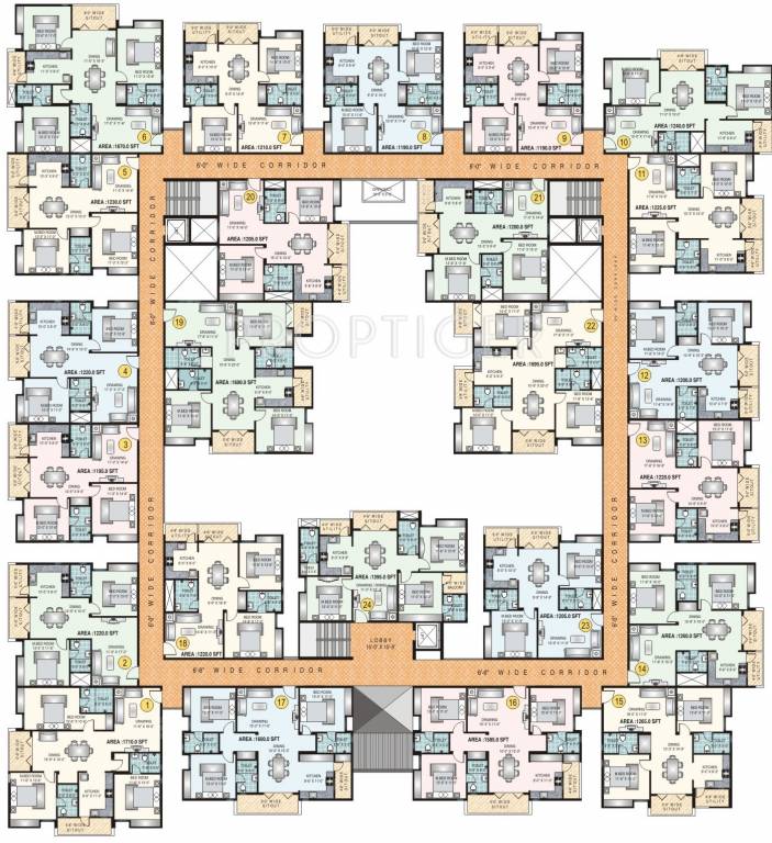 keerthi constructions heights Heights Cluster Plan from 1st to 4th Floor