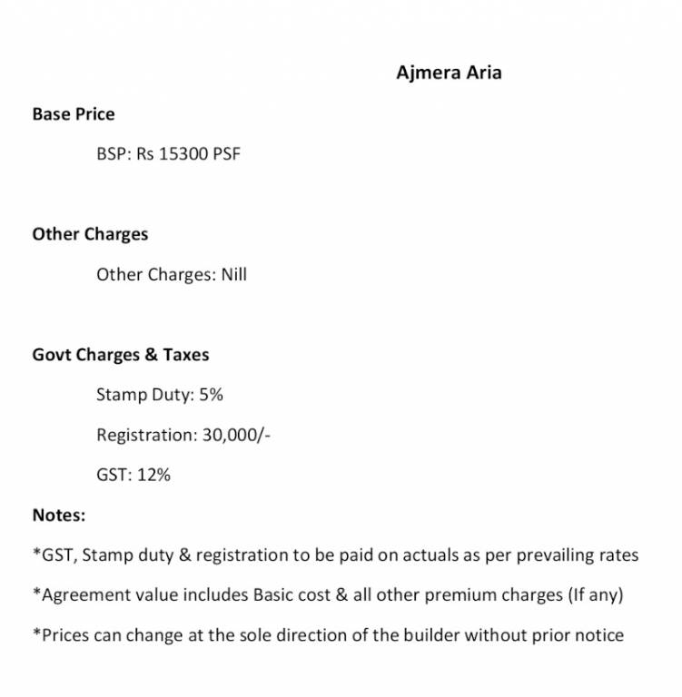 aria Construction Linked Payment (CLP) Payment Plan