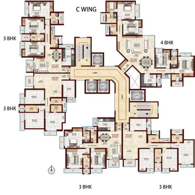 Images for Cluster Plan of Rajesh Raj Torres Phase II Wing A Wing B Wing C Wing D Wing E