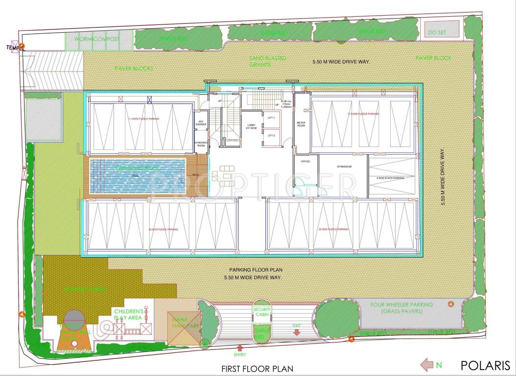 Rachana Lifestyle Polaris Cluster Plan of 1st Floor