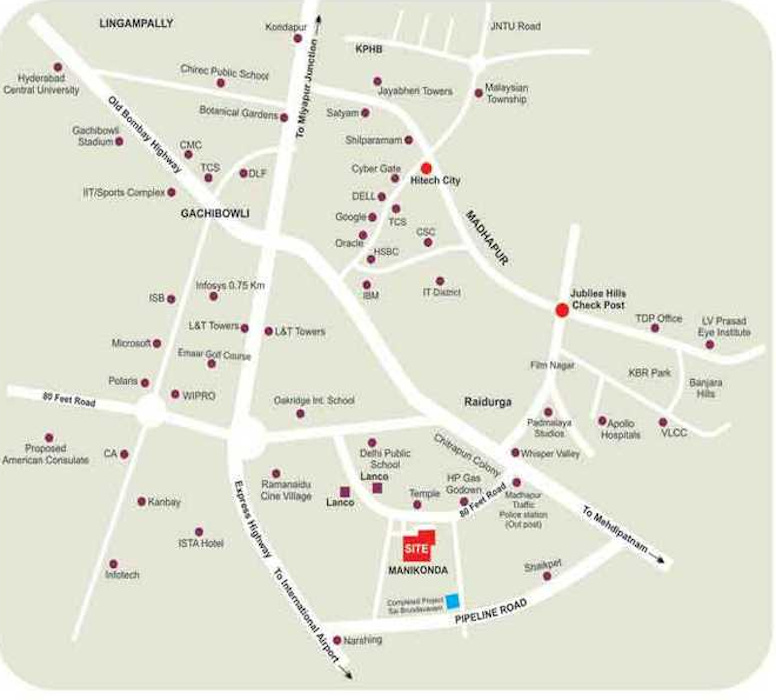 amrutha hills Location Plan