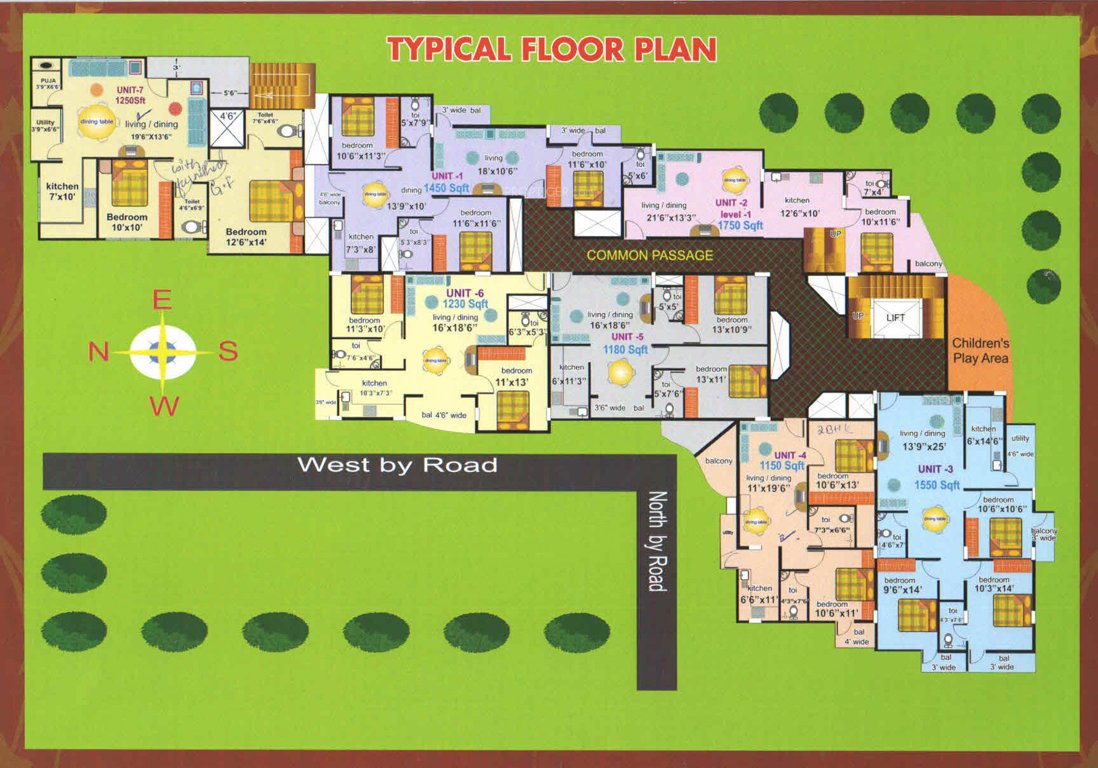  sapphire Block A & B Typical Floor Cluster Plan