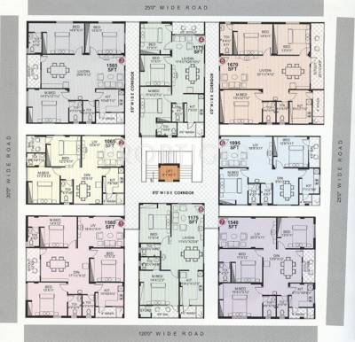 amrutha-constructions sai-brundavanam Sai Brundavanam Cluster Plan from 1st to 5th Floor