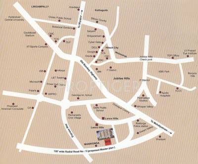 amrutha-constructions sai-brundavanam Location Plan