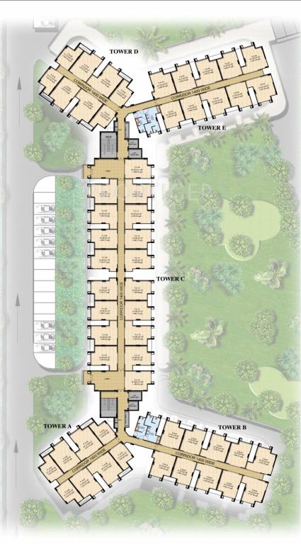 imperia h2o Tower A, B, C, D & E Typical Cluster Plan