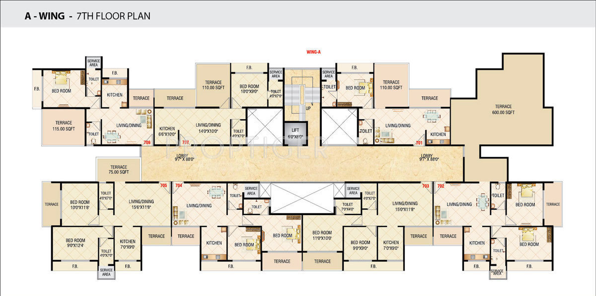today group empire Wing A Cluster Plan for 7th Floor