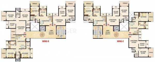 today-group empire Wing B & C Cluster Plan for Typical Floor