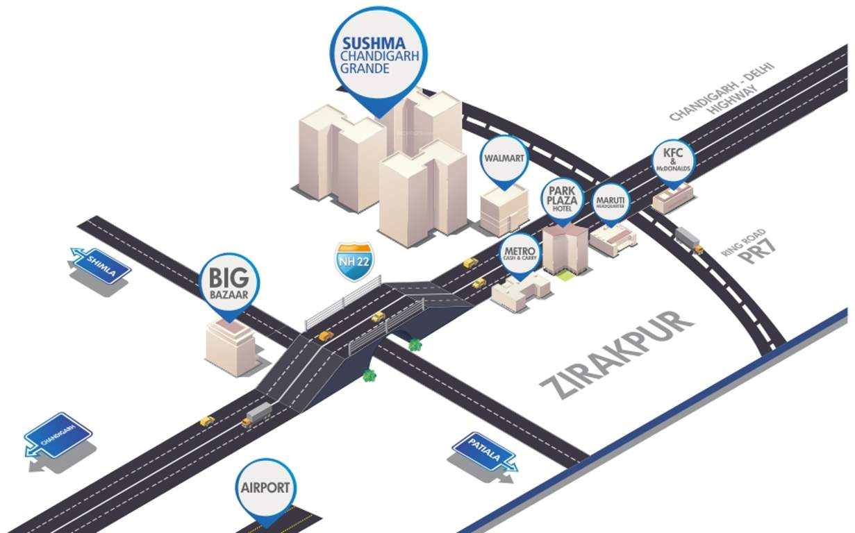  chandigarh grande Images for Location Plan of Sushma Chandigarh Grande