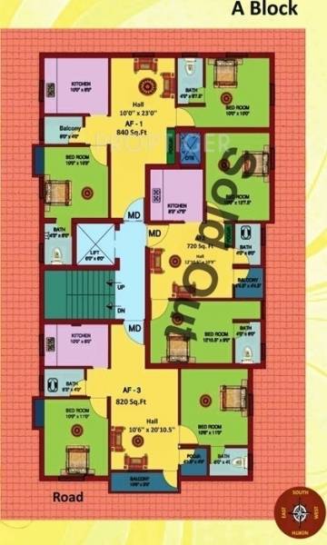 yazhini-builder apartment Cluster Plan for 1st Floor