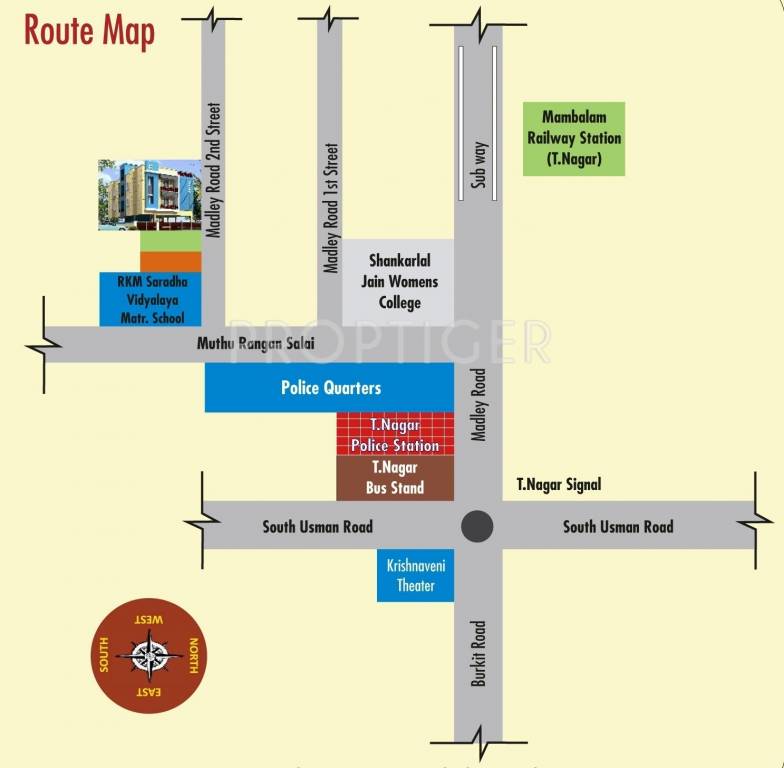 yazhini builder apartment Location Plan