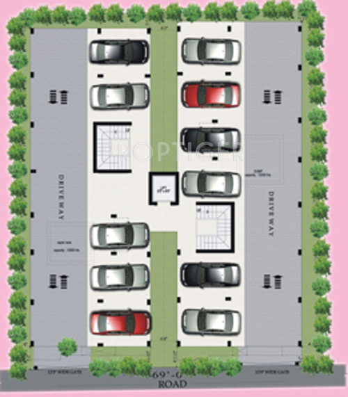 arasur builders avantika Block A & Block B Cluster Plan for ground Floor