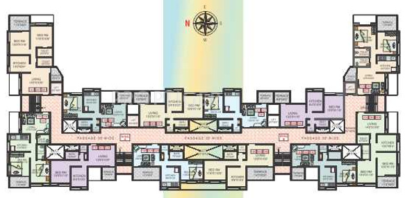  shriram-residency Wing A & B Typical Cluster Plan