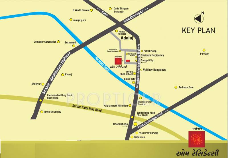 parshwanath-realty om-residency Location Plan