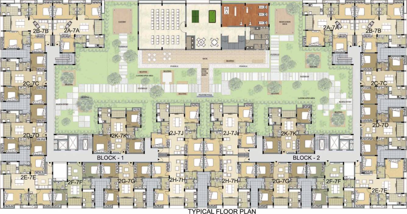 esta the one Block 1 & 2 Cluster Plan for Typical Floor