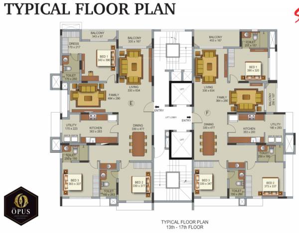  opal-arch Cluster Plan from 13th to 17th Floor