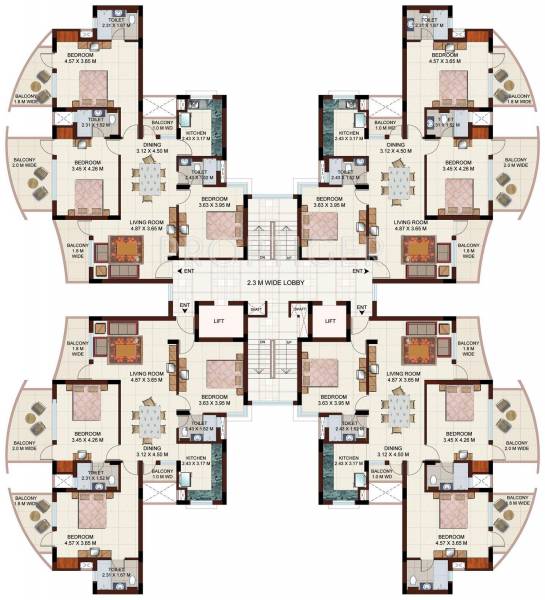  elegance Tower 1 Cluster Plan