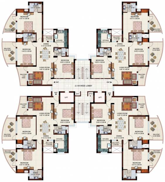  elegance Tower 1 Cluster Plan