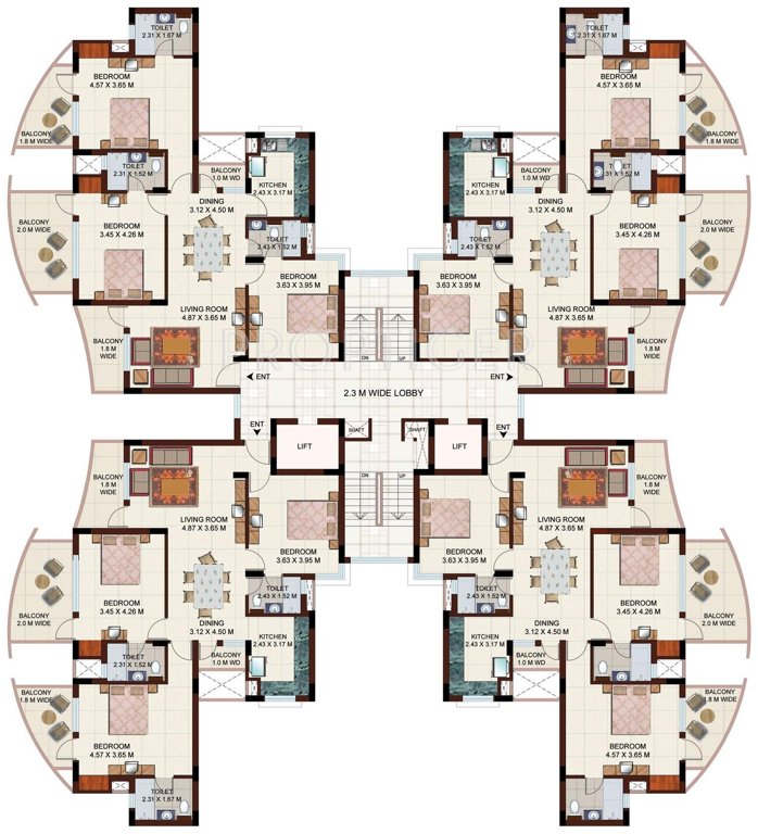  elegance Tower 1 Cluster Plan