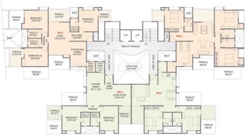 Images for Cluster Plan of MS Karan Athena A Building And B Building Images for Cluster Plan of MS Karan Athena A Building And B Building