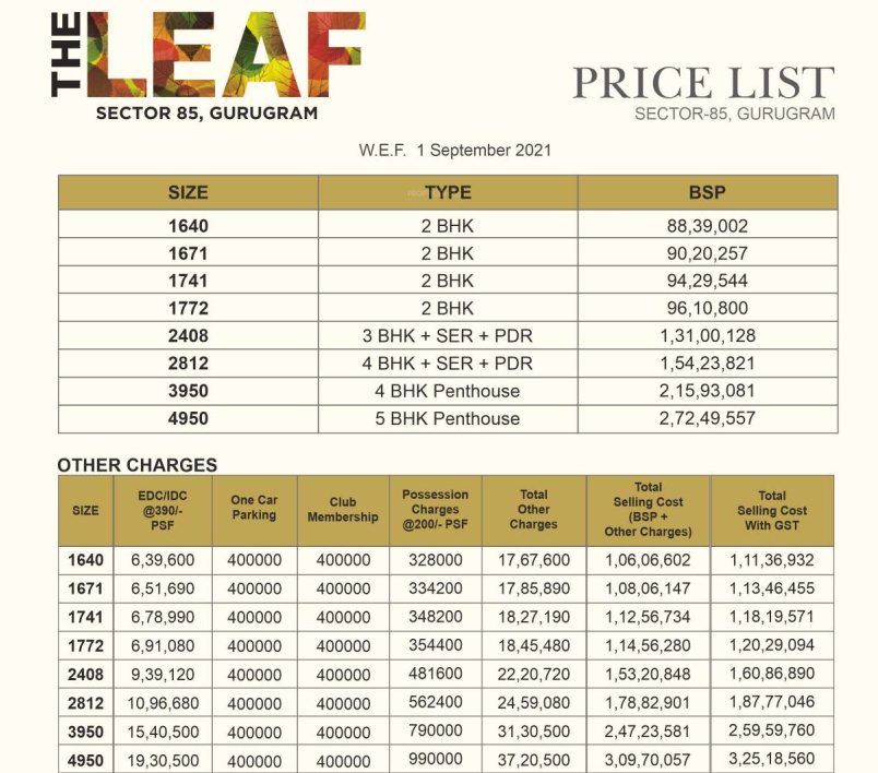 the-leaf Construction Linked Payment (CLP) Payment Plan