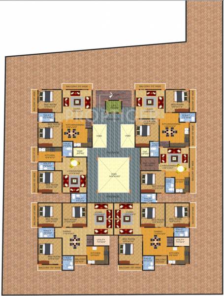 arihant-developers nirmal-residency Nirmal Residency Cluster Plan for Typical Floor