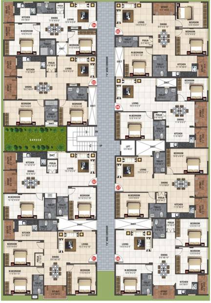 js-homes saritha-elegance Saritha Elegance Typical Floor Cluster Plan