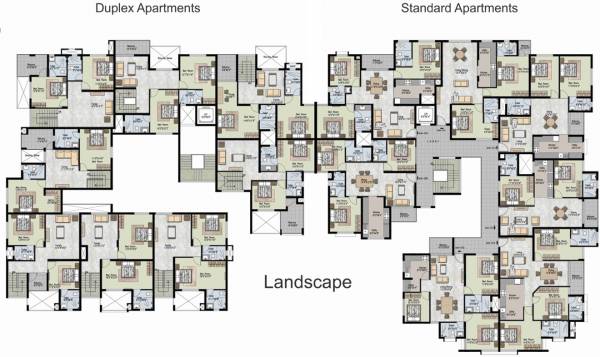 Block 1 & 2 Cluster Plan for 4th Floor uniworth-finewest tranquil Block 1 & 2 Cluster Plan for 4th Floor