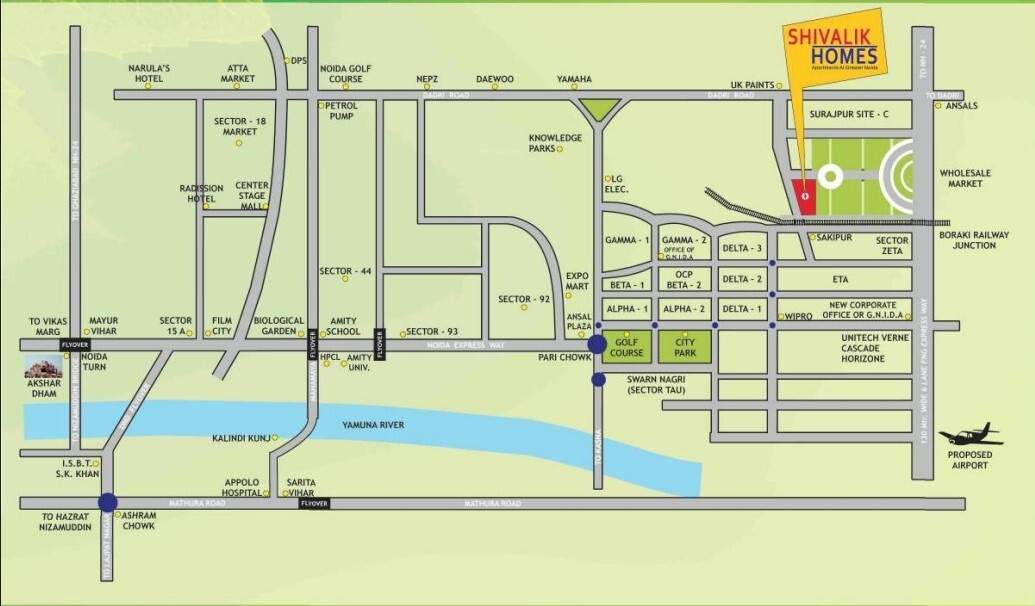  shivalik homes Location Plan