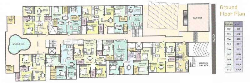 honey-comb-developer manasa-residency Manasa Residency Cluster Plan from 1st to 3rd Floor