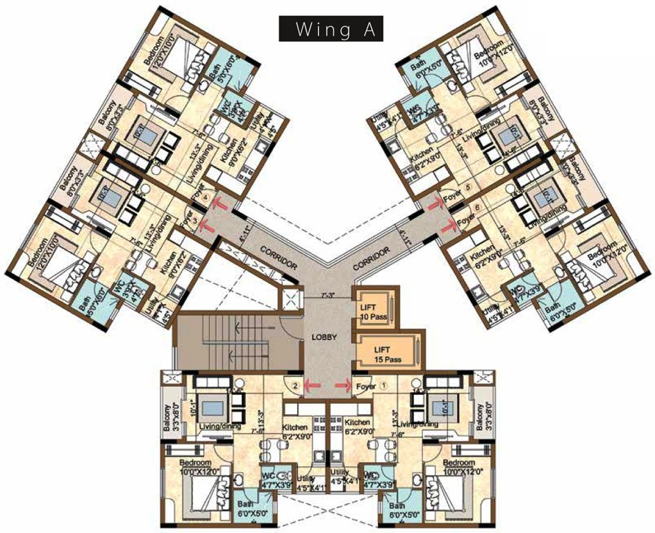  270 degrees Images for Cluster Plan of Purva 270 Degrees