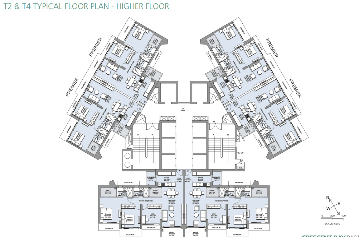 crescent bay Tower 1 Cluster Plan