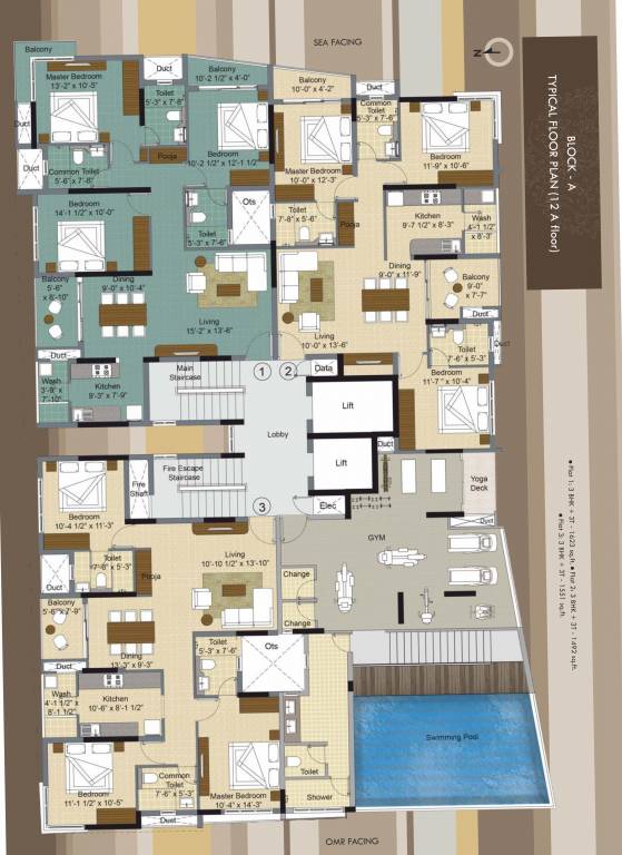 chandra vista Block A Cluster Plan for 12th A Floor