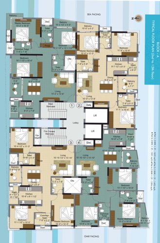 chandra-vista Block A Cluster Plan from 2nd to 12th Floor