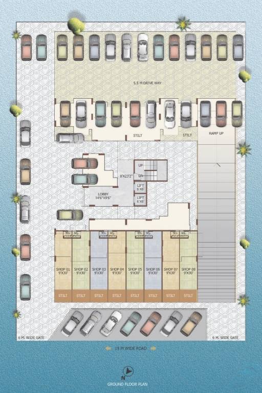shree labheshwar aura Aura Cluster Plan forGround Floor
