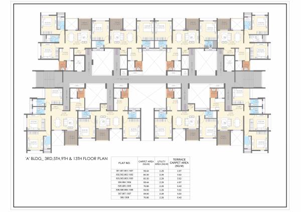  aria Building B3 Cluster Plan from 3rd to 13th Floor