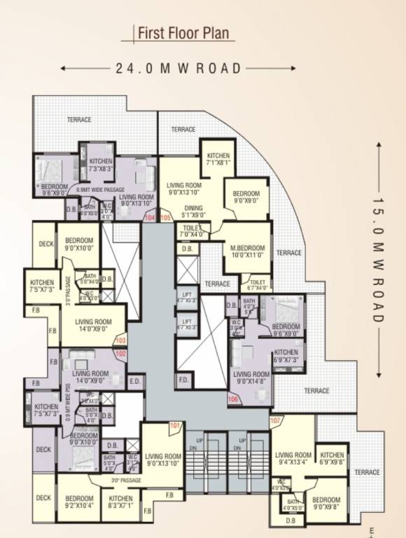  villa Single Tower Cluster Plan