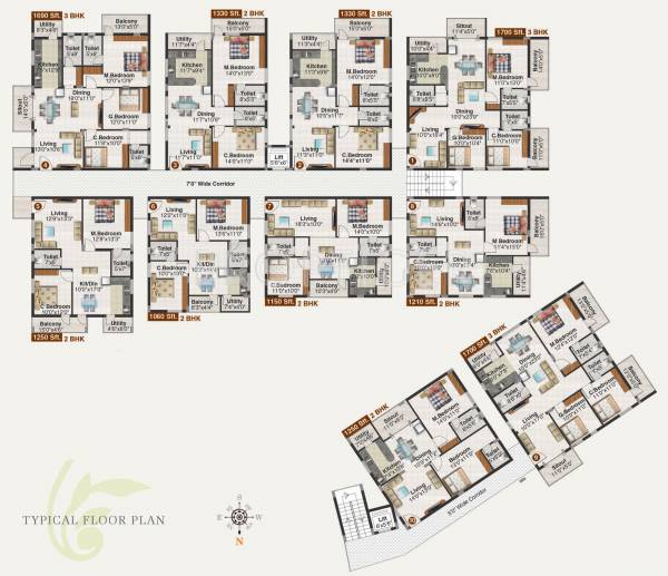 s-v-group vrushabadri-willows Vrushabadri Willows Typical Floor Cluster Plan