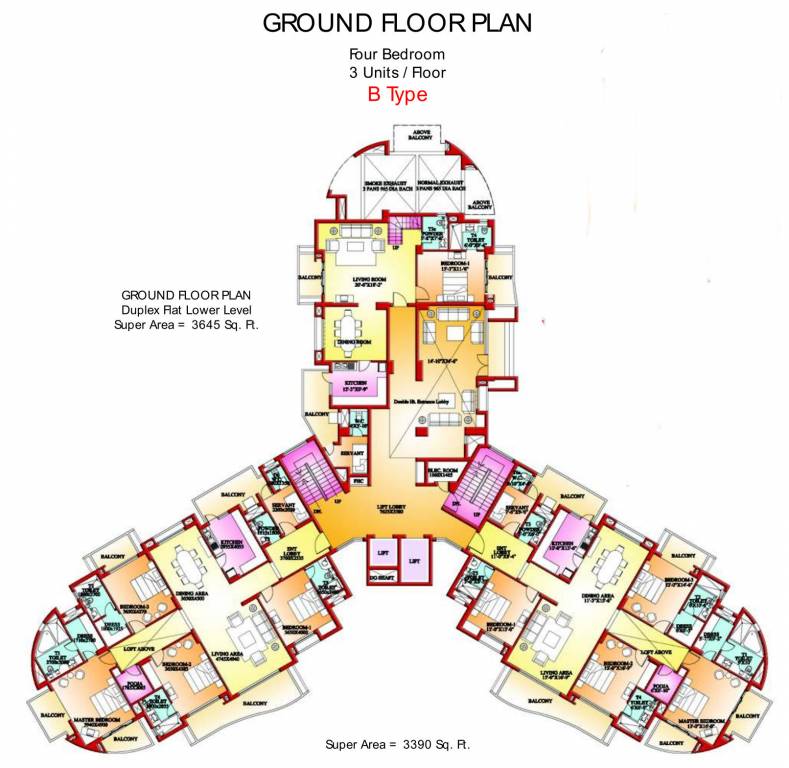  exotica Tower  B Ground Cluster Plan