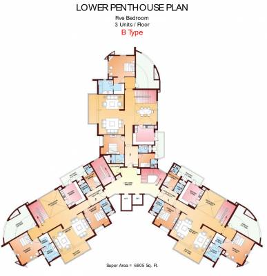  exotica Tower- B Lower Penthouse Cluster Plan