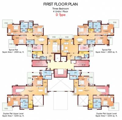  exotica Tower- D First Floor Cluster Plan