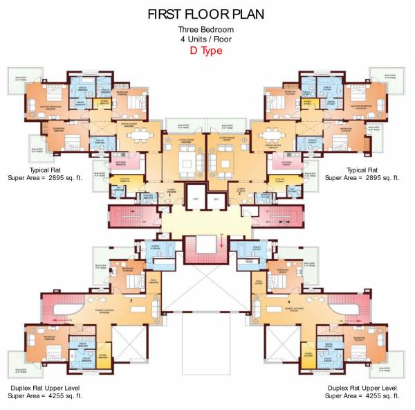 exotica Tower- D First Floor Cluster Plan
