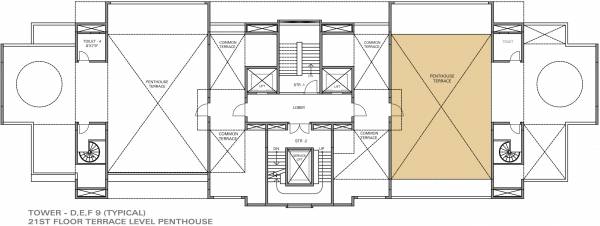  eon-waterfront Tower- D,E,F Cluster Plan for 21st Floor Terrace Level Penthouse