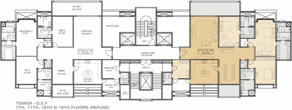  eon-waterfront Tower- D,E,F Cluster Plan for 7th,11th,15th & 19th Floor