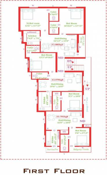 Wings Cluster Plan for 1st Floor yashva-classichomes wings Cluster Plan