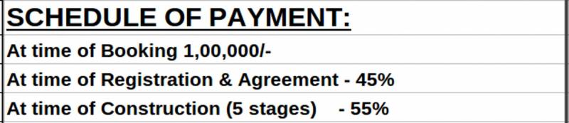 dev-apartment lic-nagar Payment Plan