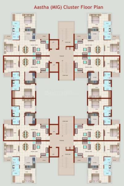  aastha-pride-mig-zone-i Tower M1 Wing A Cluster Plan