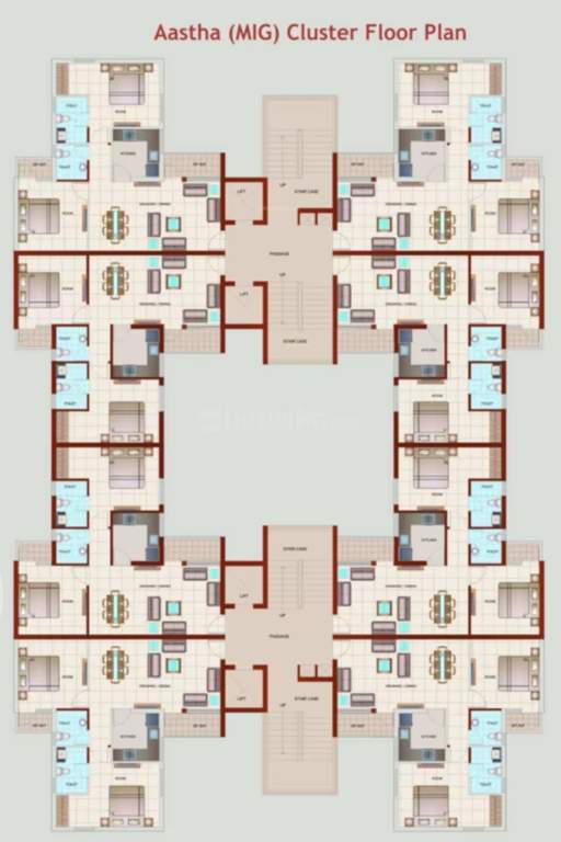  aastha pride mig zone i Tower M1 Wing A Cluster Plan